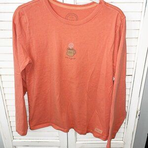 Life Is Good Orange Long Sleeve Tee Med